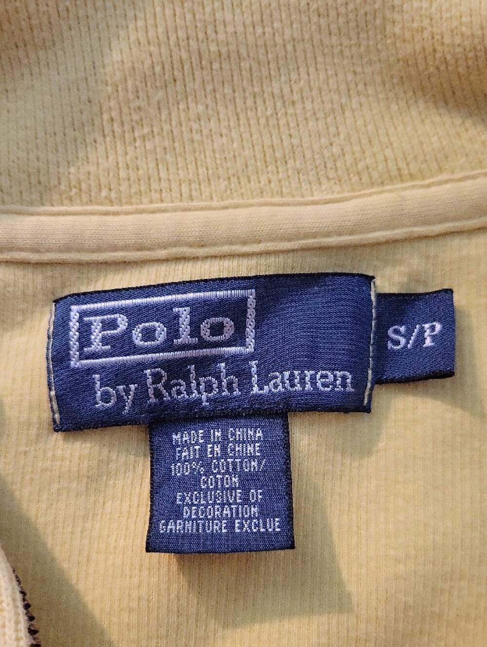 Ralph Lauren Light Yellow Half-Zip Pullover - Picture 2 of 3